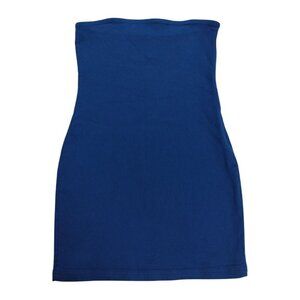 Zara Womens Strapless Blue Bodycon Dress Size S Cotton Blend, NWT.